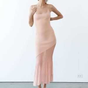 Zara Combination Knit Dress - Dusty Pink